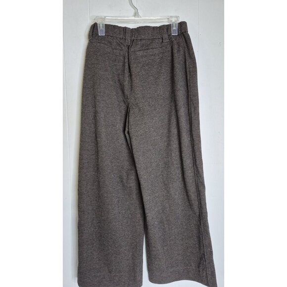 New Democracy Trouser Pant Brown Multi Size Large Elastic Waist Ab Leisure - Picture 2 of 11